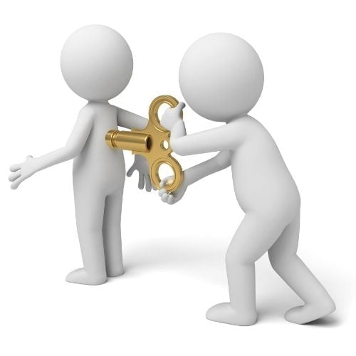 9 Tips Grow Your Circle Of Influence And Be A Better Leader Image of a figure winding up another figure representing circle of control and circle of influence.