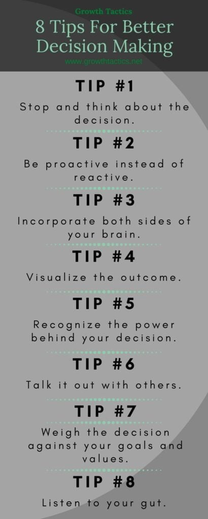You Chose To Be Here! How To Make Better Decisions 8 Tips For Better Decision Making Infographic