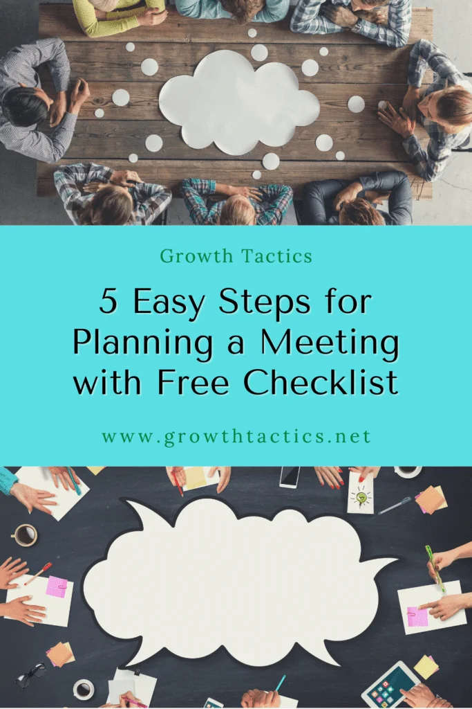 How to Run Effective Staff Meetings! 5 Easy Steps 5 Easy Steps for Planning a Meeting with Free Checklist Pinterest image