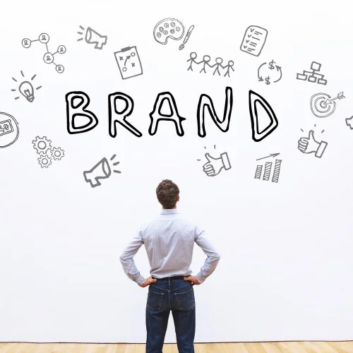 12 Tips for Creating a Professional Image at Work Image of a professional man looking at the word brand for building a personal brand.