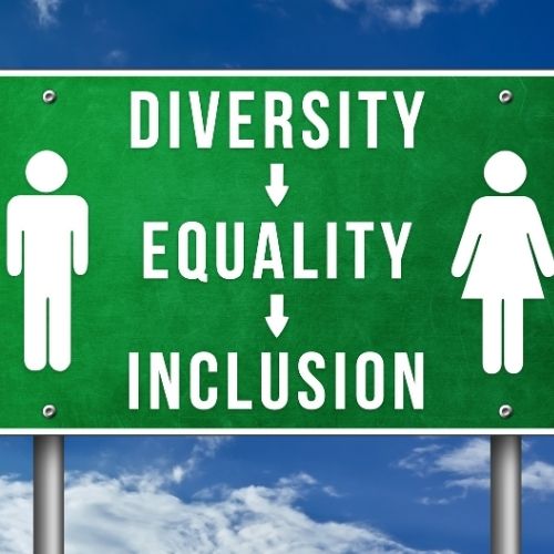 Image of a sign that says diversity equality inclusion.