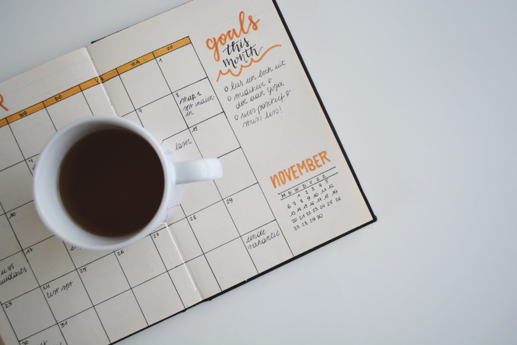 Image of a goals calendar used by mentees to help mentors.