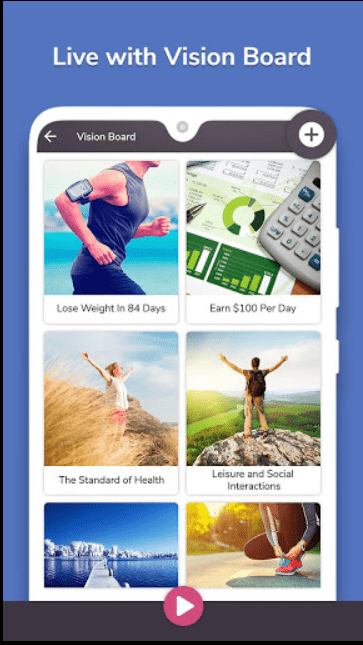 Image of a My Vision Board by Magnetic Labs app for Android. 