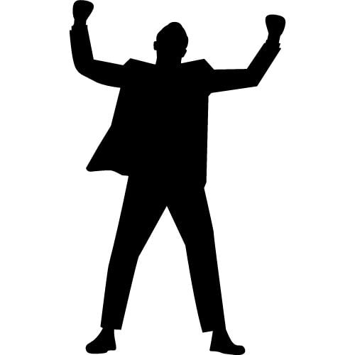 What Is Charismatic Leadership? How To Be More Effective An image of a man with his fists in the air for what is charismatic leadership.