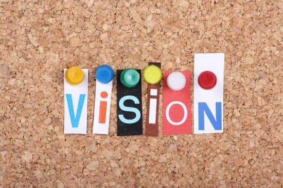 Image of the word vision tacked onto a cork board showing how to to make a vision board.