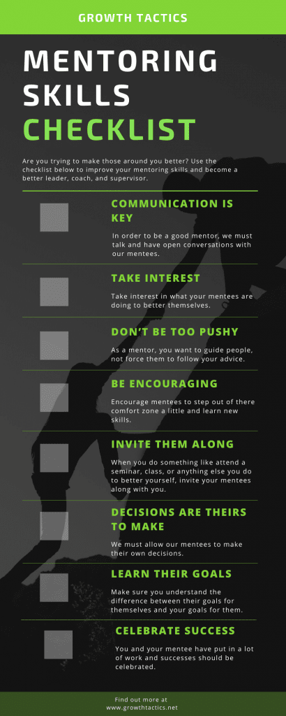 11 Tips to Improve Your Mentoring Skills w/ Free Checklist Infographic for mentoring skills checklist.