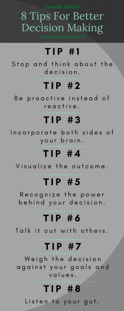 8 Tips For Better Decision Making Infographic