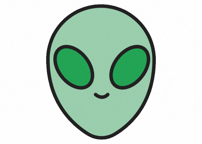 Head nod GIF of an alien.