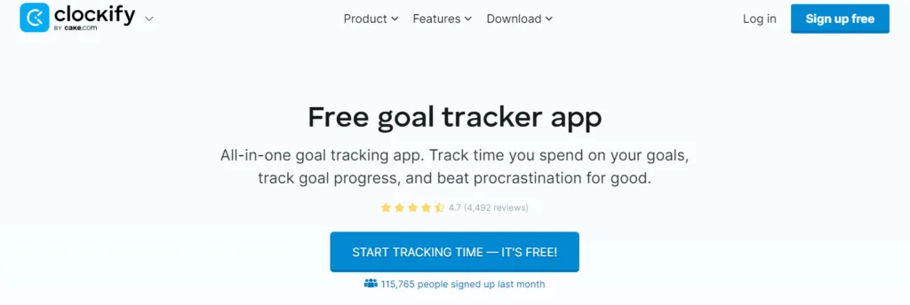 7 Free Online Goal Tracker Sites to Achieve Results Clockify Goal Tracking App