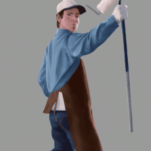 Blue-collar employee holding a paint brush