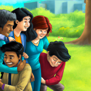 Group of people getting together.