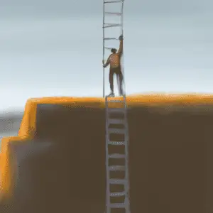 perason climbing a ladder representing goals