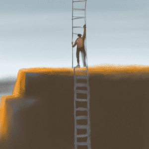 How to Be More Proactive at Work and Life perason climbing a ladder representing goals