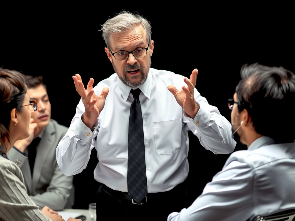 Exploring the Bureaucratic Culture (Pros, Cons, and Tips) A boss scolding his employees.