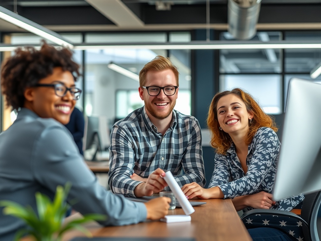 Building a Supportive Workplace Culture and Why It Matters happy workers in an office environment
