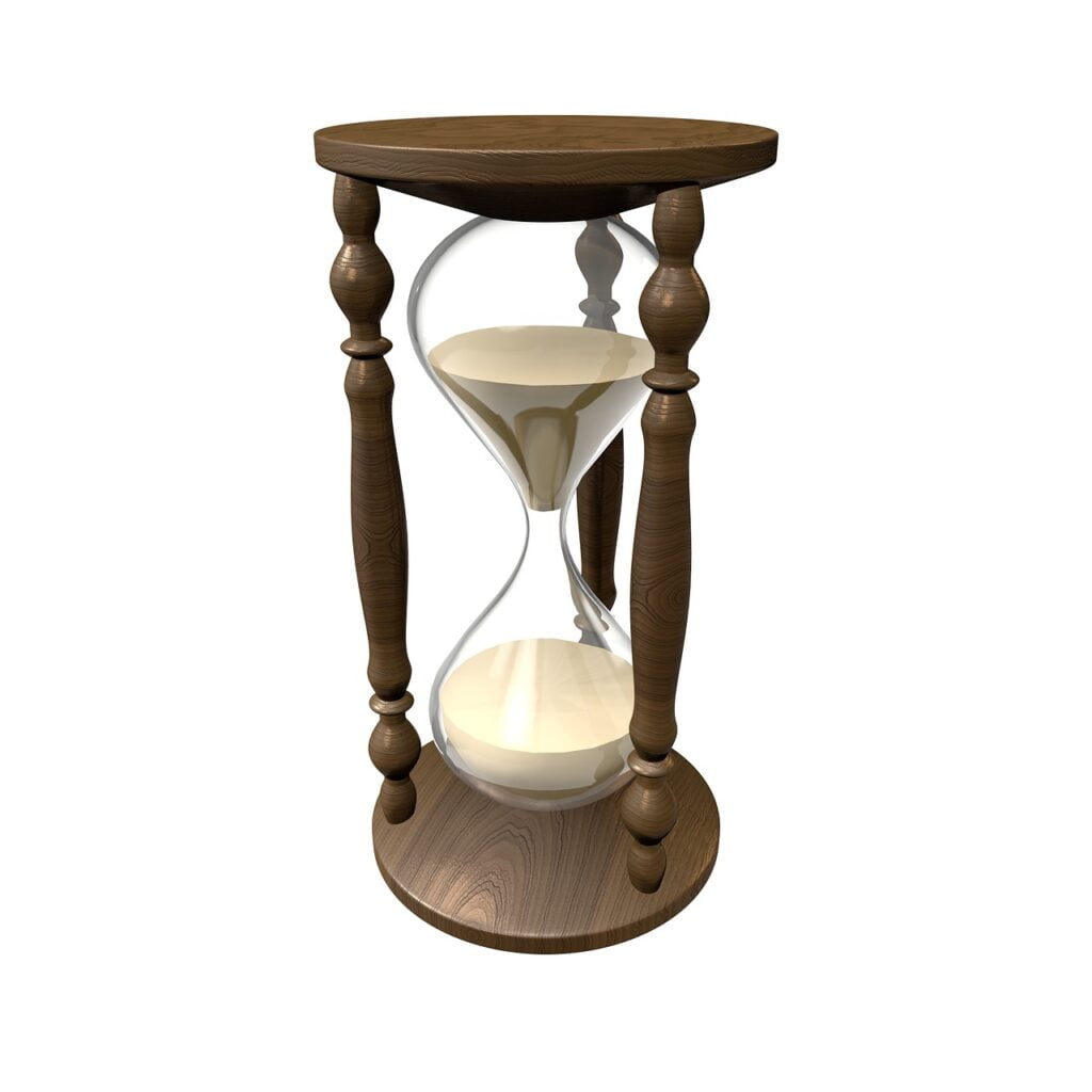 Want to Increase Productivity? The Pomodoro Method hour glass for keeping time while using the pomodoro method.