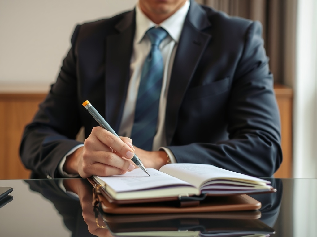 20 Great Workforce Planning Tools for Employee Management A business professional in a nice suit writing in a notebook at a desk.