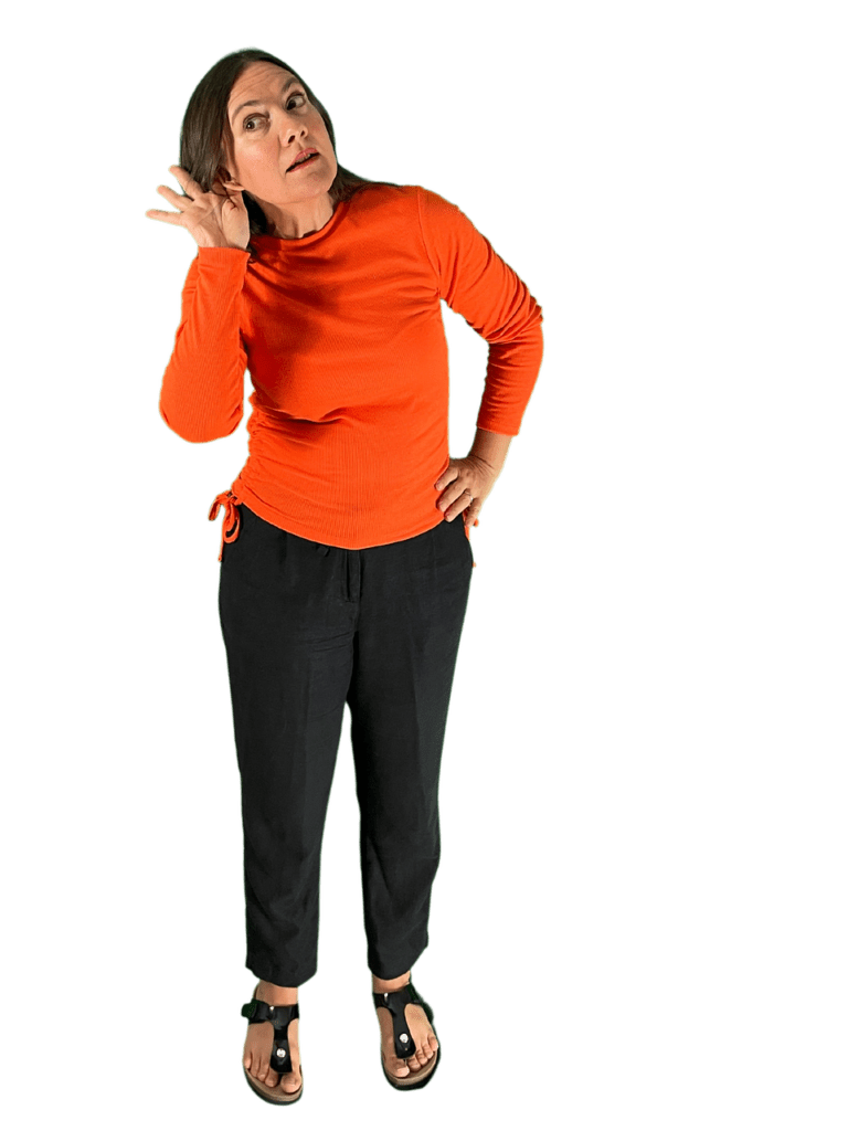 Types of Interpersonal Communication Skills: How to Improve Woman exhibiting body language like she can't hear.
