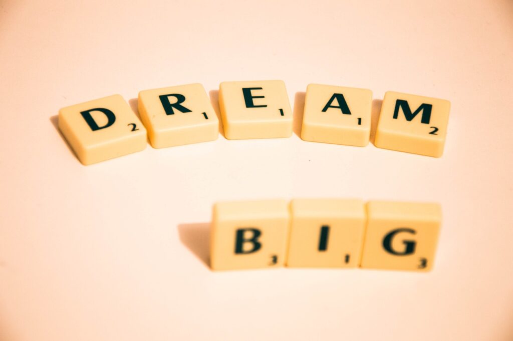 Expectancy Theory of Motivation: Complete Guide scrabble, dream big, note