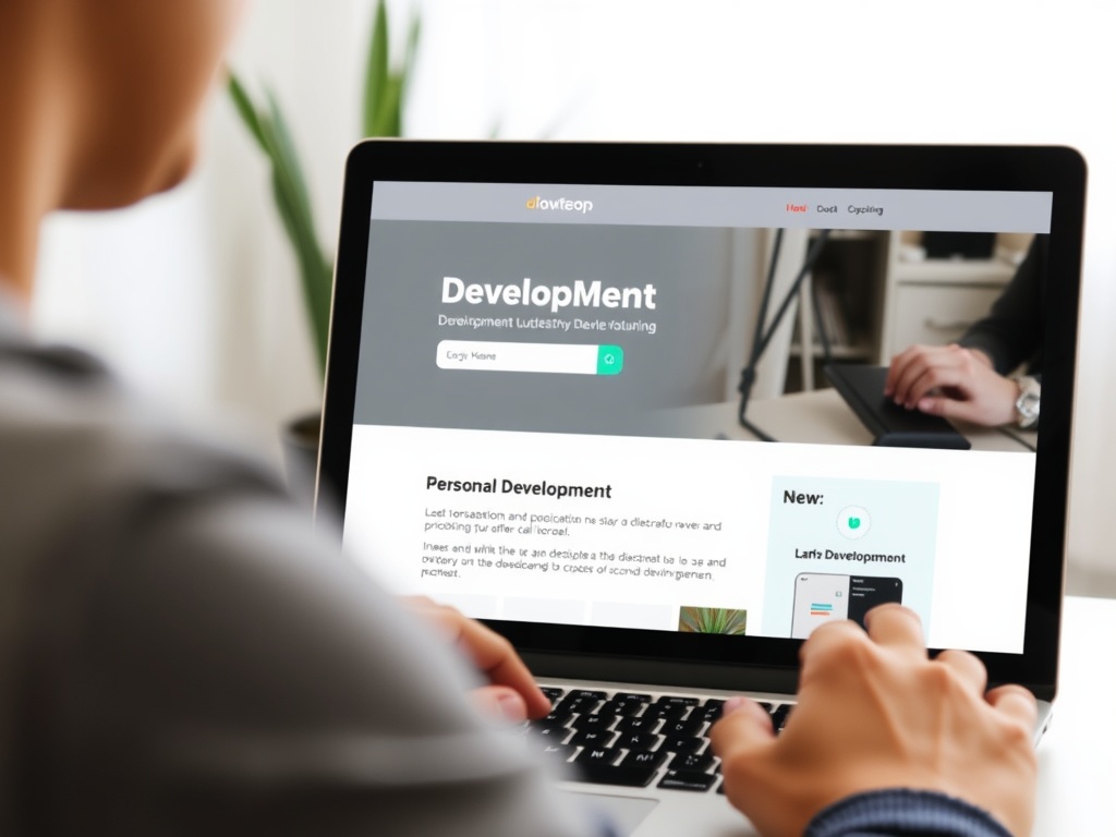 13 Best Tools for Personal Development A person looking at a personal development blog on a laptop.