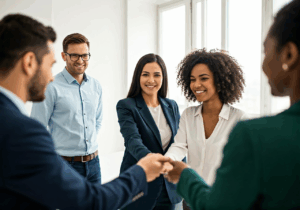 Employees receiving positive feedback