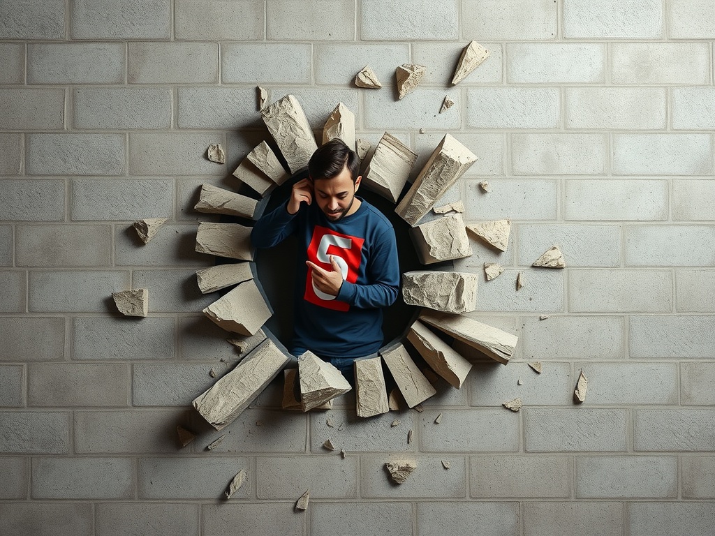 What Is Self-Regulation? (Strategies for Personal Growth) A person breaking through a wall.