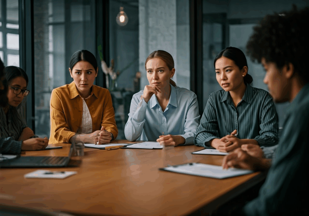 Understanding Favoritism at Work: Signs and Solutions Employees discussing favoritism effects