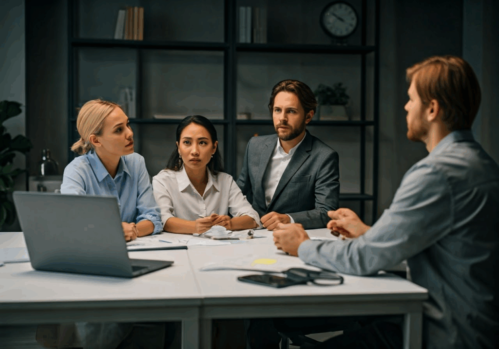 Understanding Favoritism at Work: Signs and Solutions Employees discussing favoritism at work