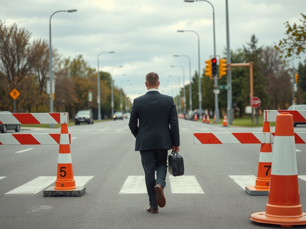 Peer Feedback: Importance, Implementation, and Best Practices A man in a suit going through a roadblock.