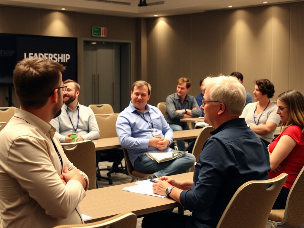 Succession Planning in Leadership: Strategies for Success People sitting in a conference room doing leadership training.