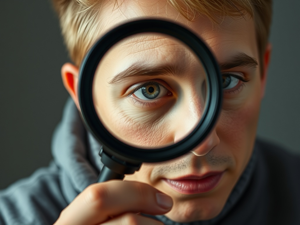 Self-Deprecation: Understanding Its Causes and Overcoming It A person looking through a magnifying glass.