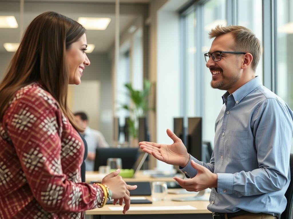 Office Politics: Motives, Tips, and Strategies for Survival A person in an office networking with another employee.