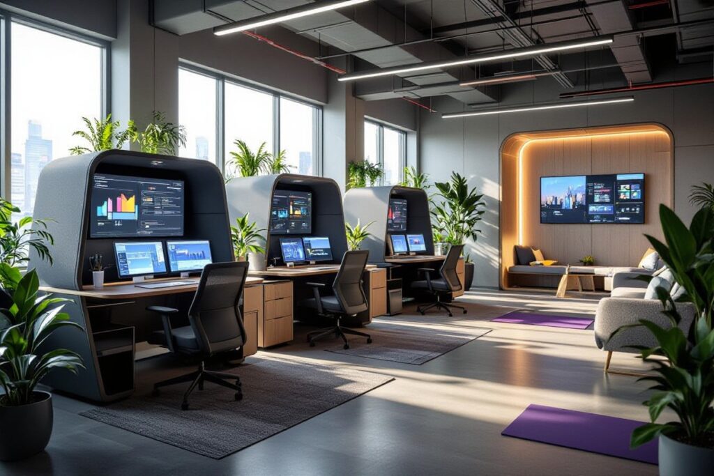 A futuristic looking office.