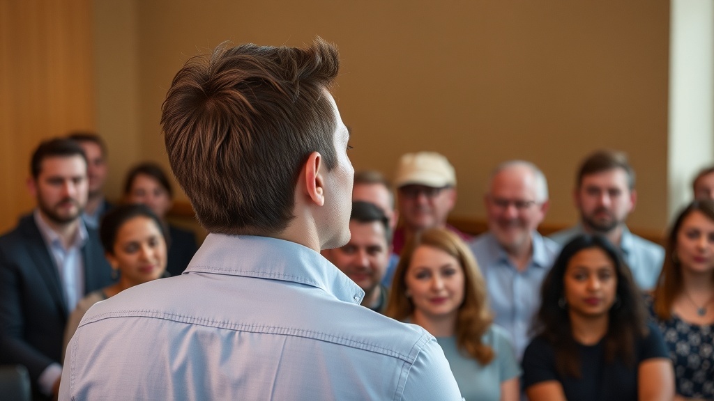 a person speaking confidently