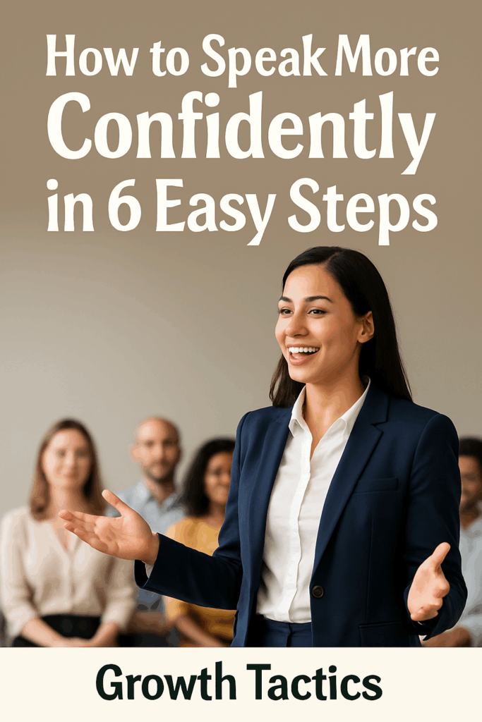 how to speak more confidently in 6 easy steps Pinterest image