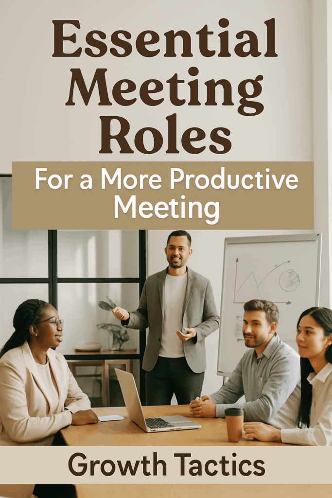 essential meeting roles for a more productive meeting pin