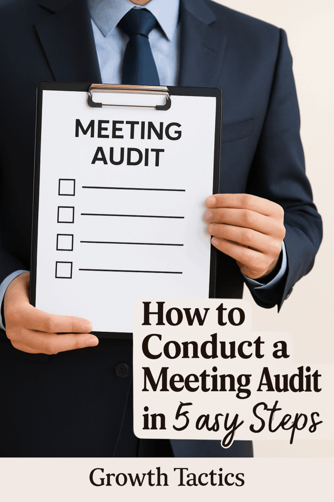 how to conduct a meeting audit in 5 easy steps pin