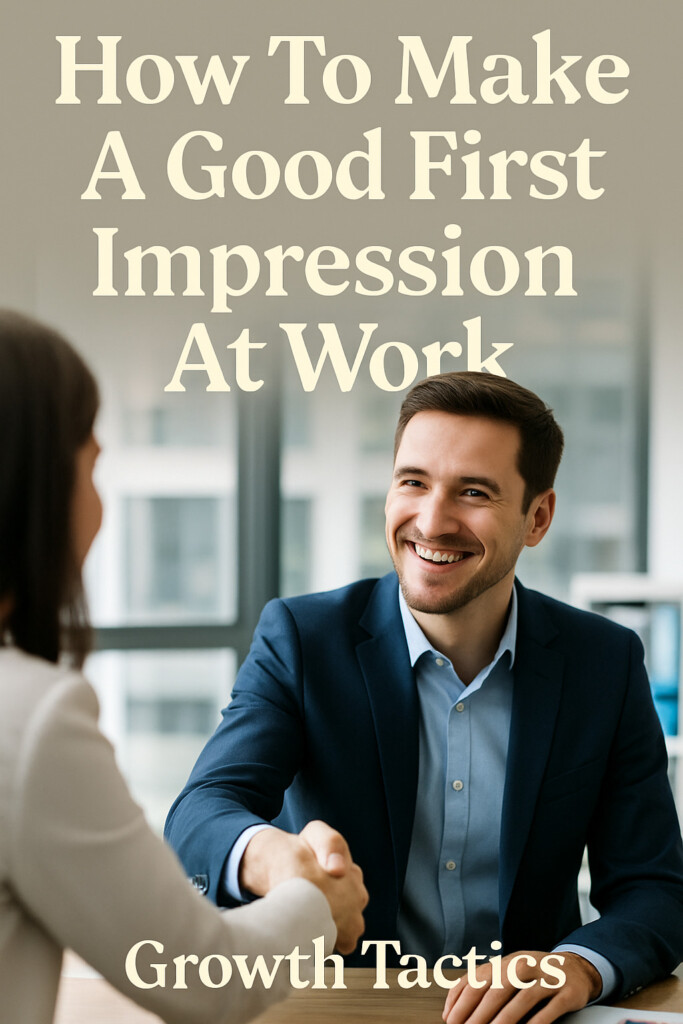 how to make a good first impression at work pin
